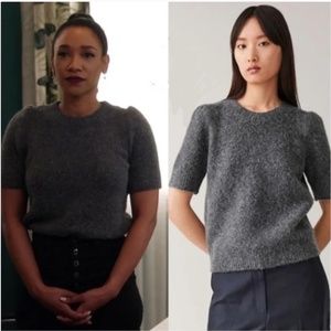 COS Womens Short Sleeve Alpaca Yak Hair Sweater Short Sleeve Top  Size XS